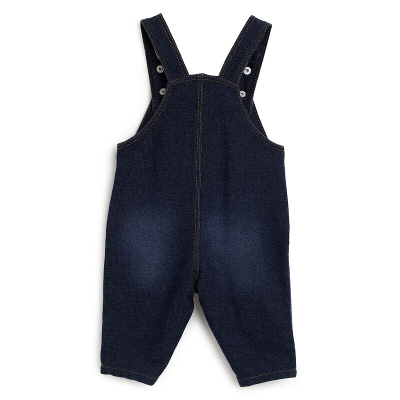 Boys Dark Blue Applique Long Dungaree image number 1